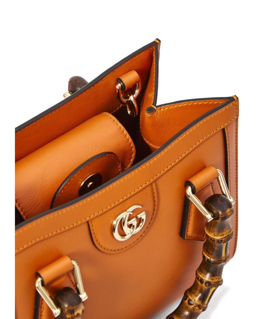 GUCCI Коричневая кожаная сумка тоут, фото 4