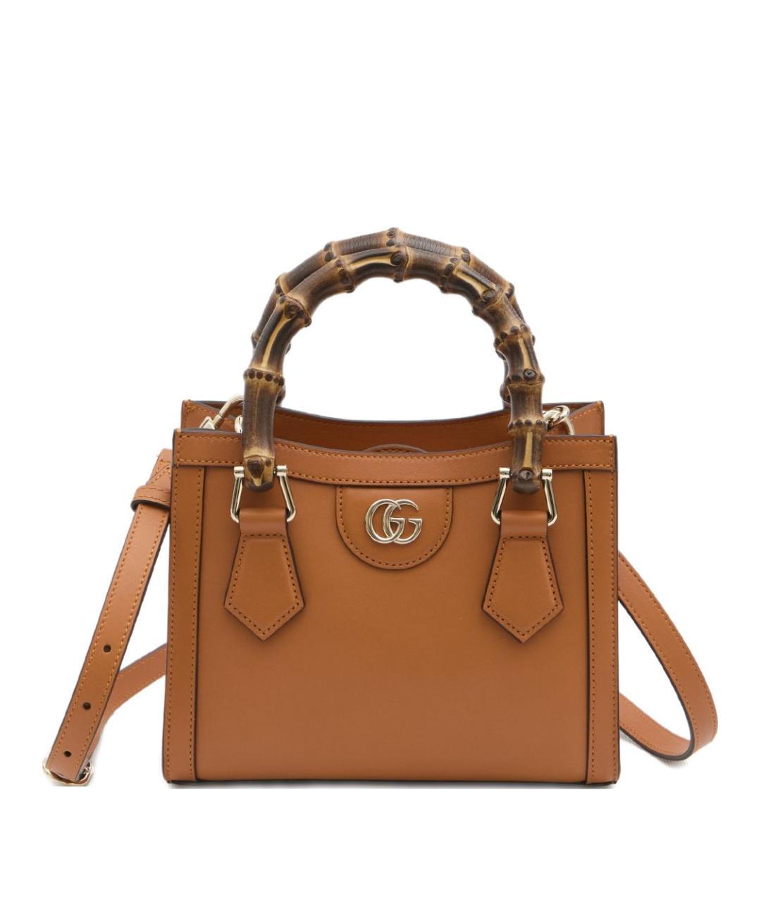 GUCCI Коричневая кожаная сумка тоут, фото 1