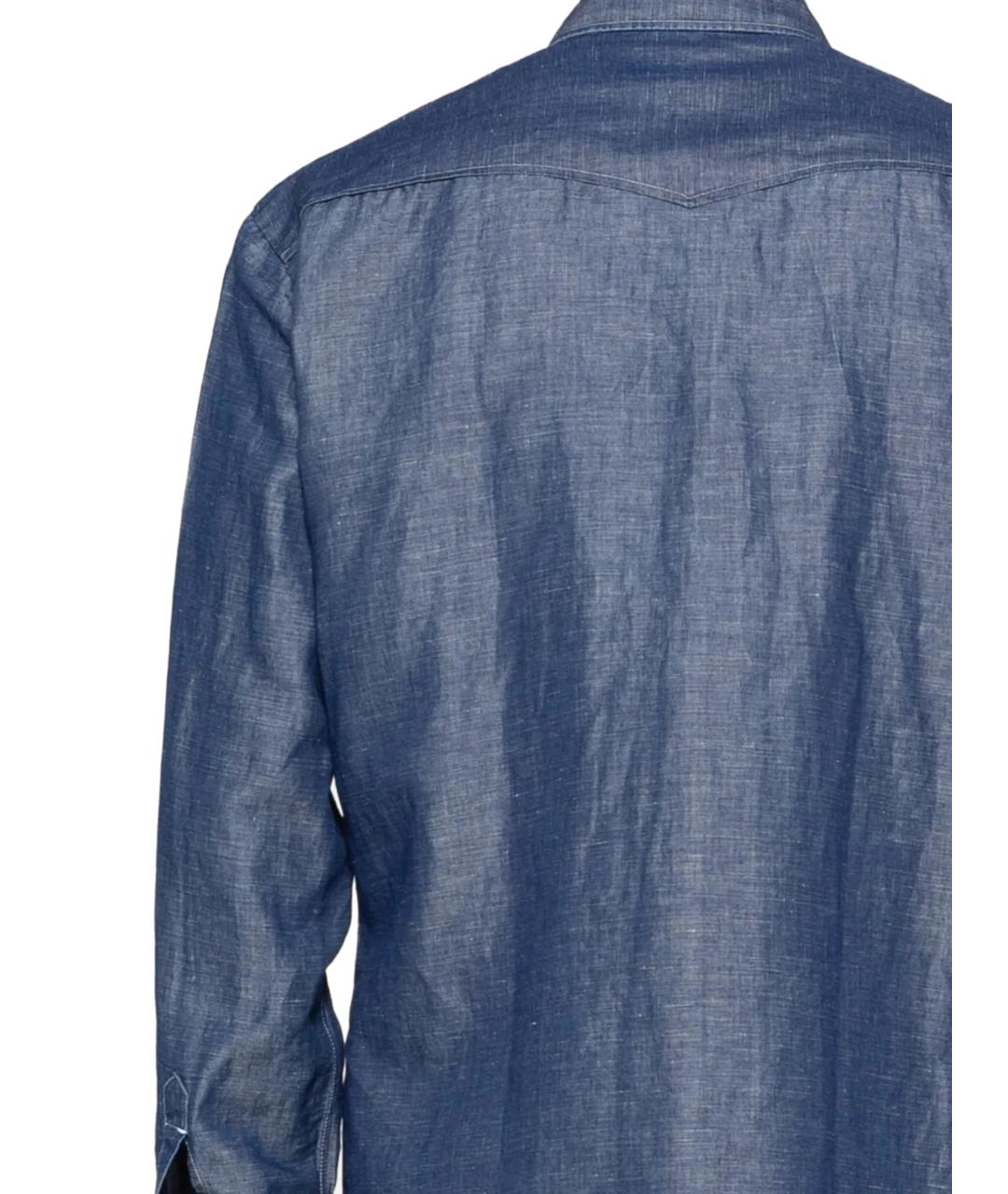 BARBA Синяя кэжуал рубашка, фото 3