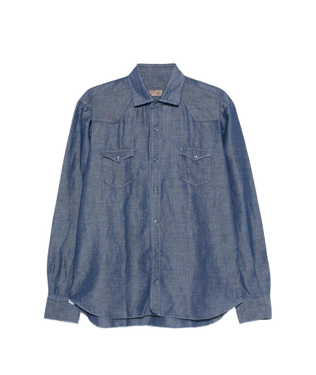 BARBA Синяя кэжуал рубашка, фото 1