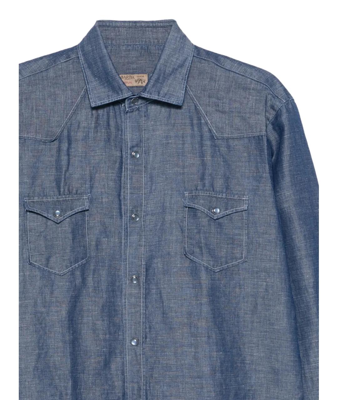 BARBA Синяя кэжуал рубашка, фото 2