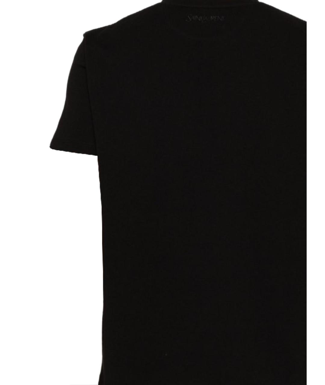 SAINT LAURENT Черная хлопковая футболка, фото 3
