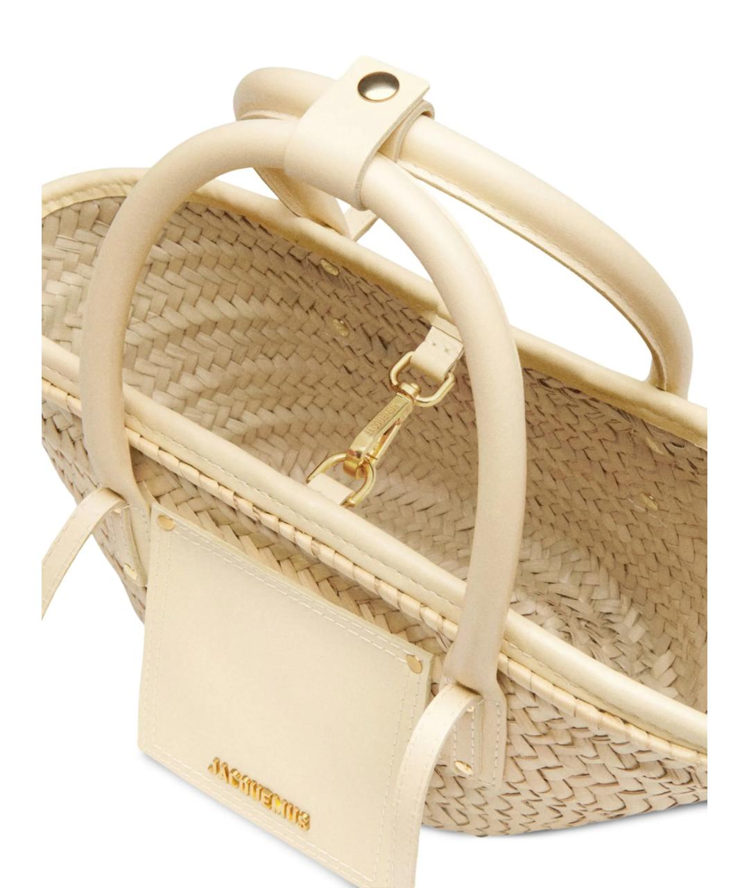 JACQUEMUS Бежевая пелетеная сумка тоут, фото 3