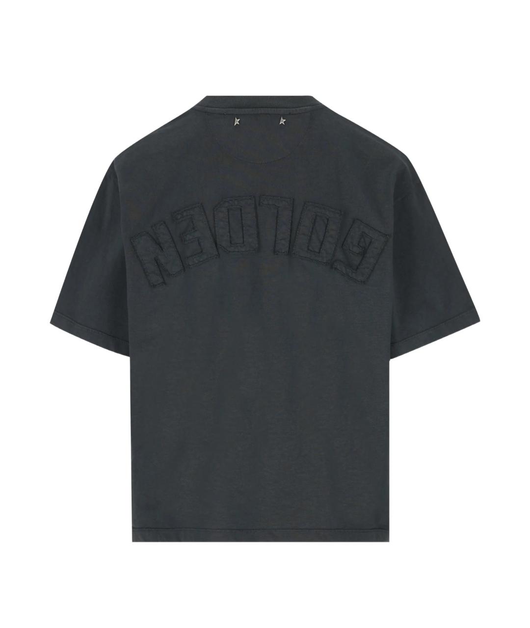 GOLDEN GOOSE DELUXE BRAND Черная хлопковая футболка, фото 3