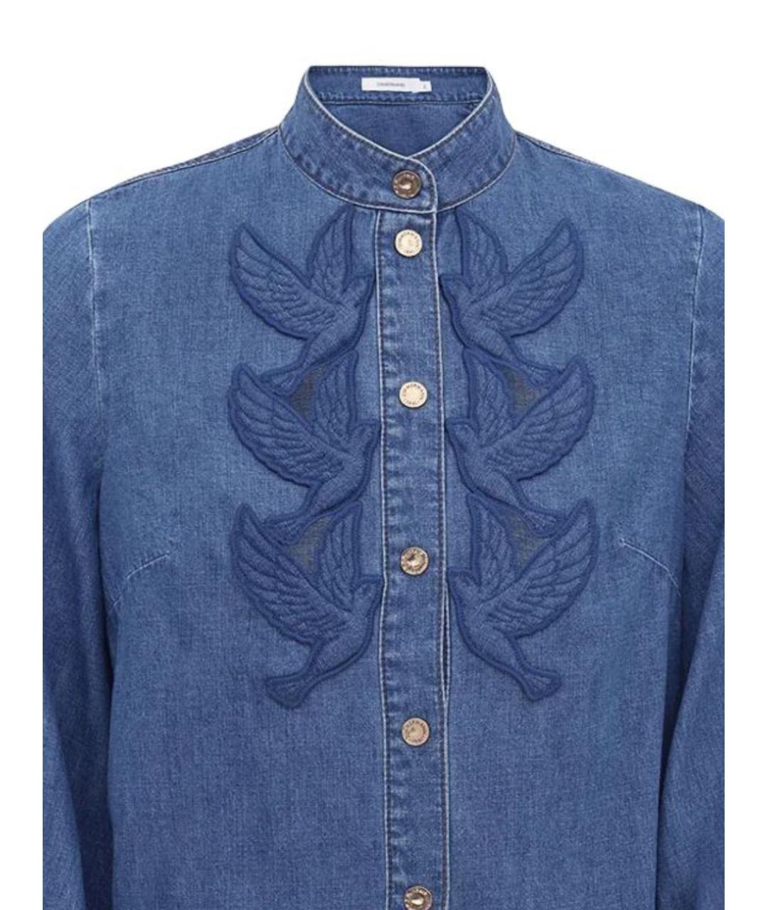 ZIMMERMANN Синяя хлопковая рубашка, фото 2