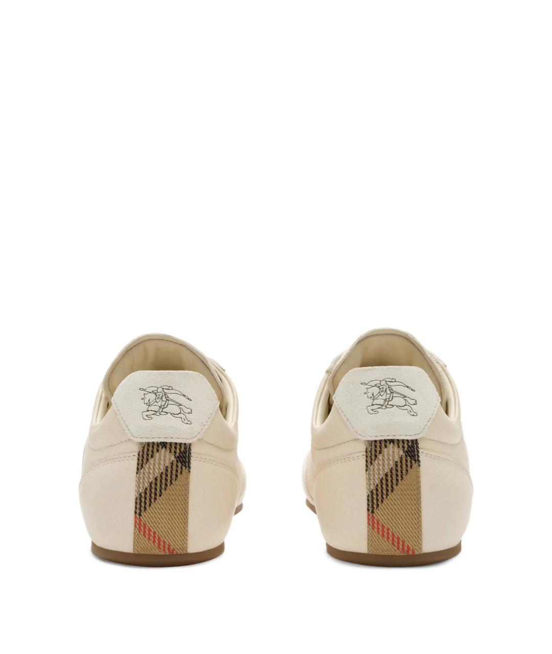 BURBERRY Бежевые кожаные кроссовки, фото 3