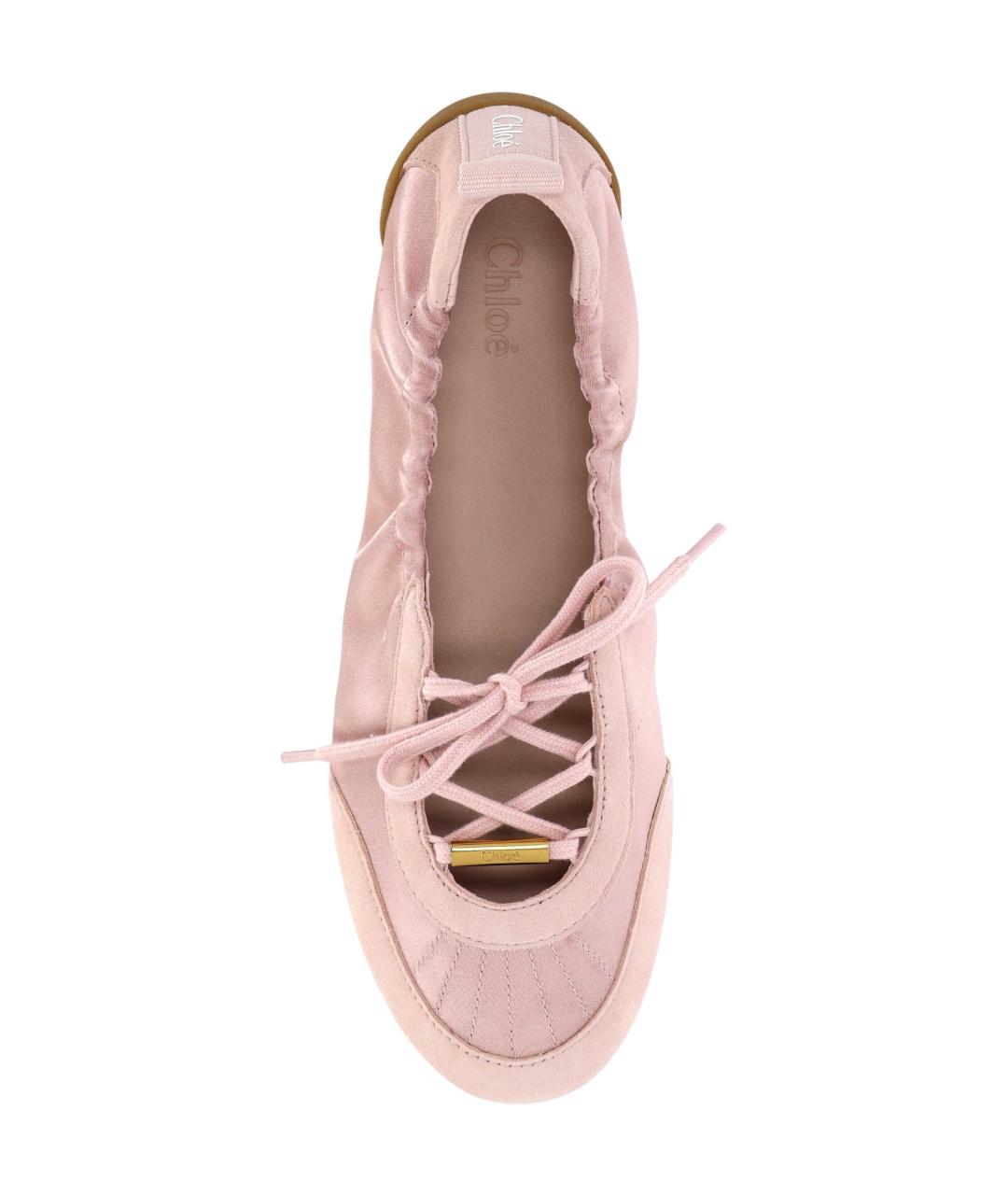 CHLOE Розовые текстильные балетки, фото 4