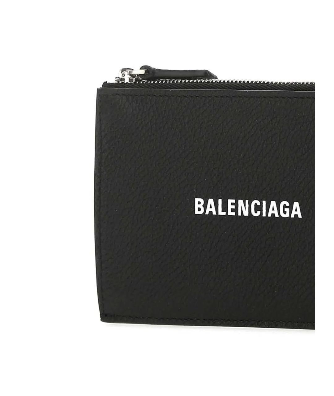 BALENCIAGA Черный кожаный кошелек, фото 2