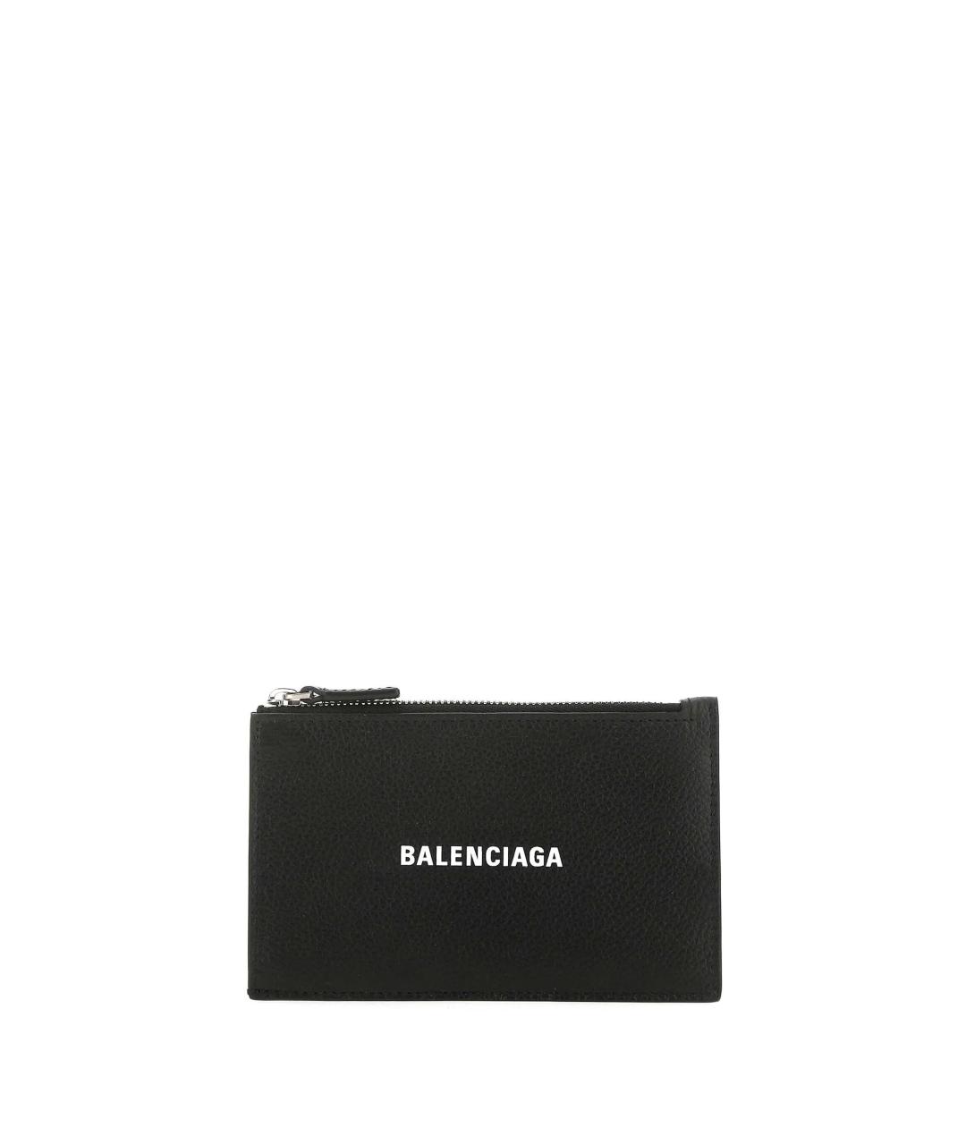 BALENCIAGA Черный кожаный кошелек, фото 1