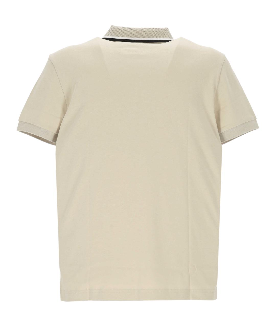 HUGO BOSS Бежевое хлопковое поло с коротким рукавом, фото 3