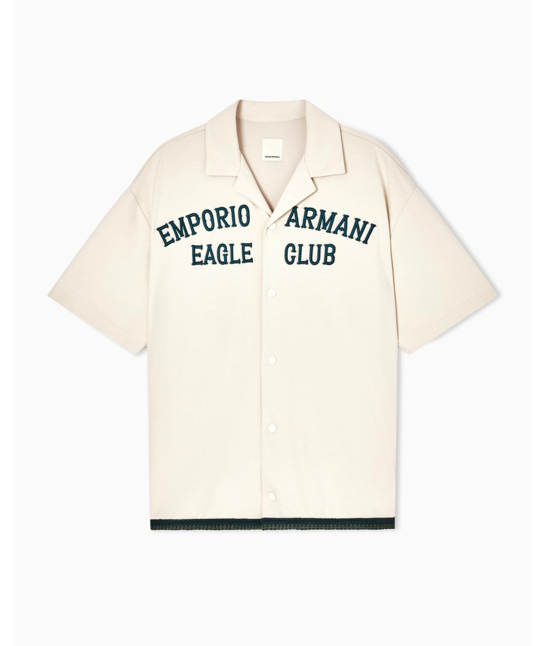 EMPORIO ARMANI Бежевая хлопковая кэжуал рубашка, фото 1