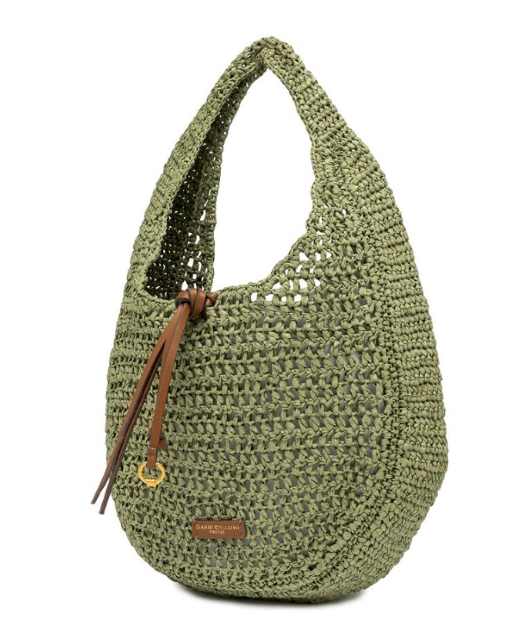 Gianni Chiarini Зеленая пелетеная сумка с короткими ручками, фото 2