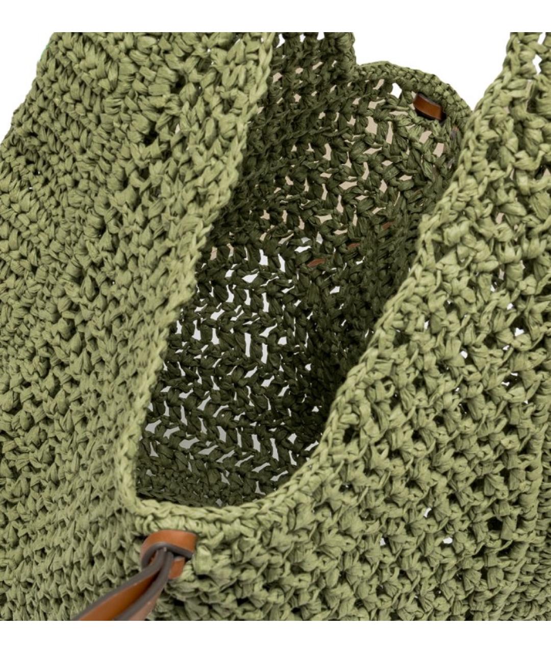 Gianni Chiarini Зеленая пелетеная сумка с короткими ручками, фото 4