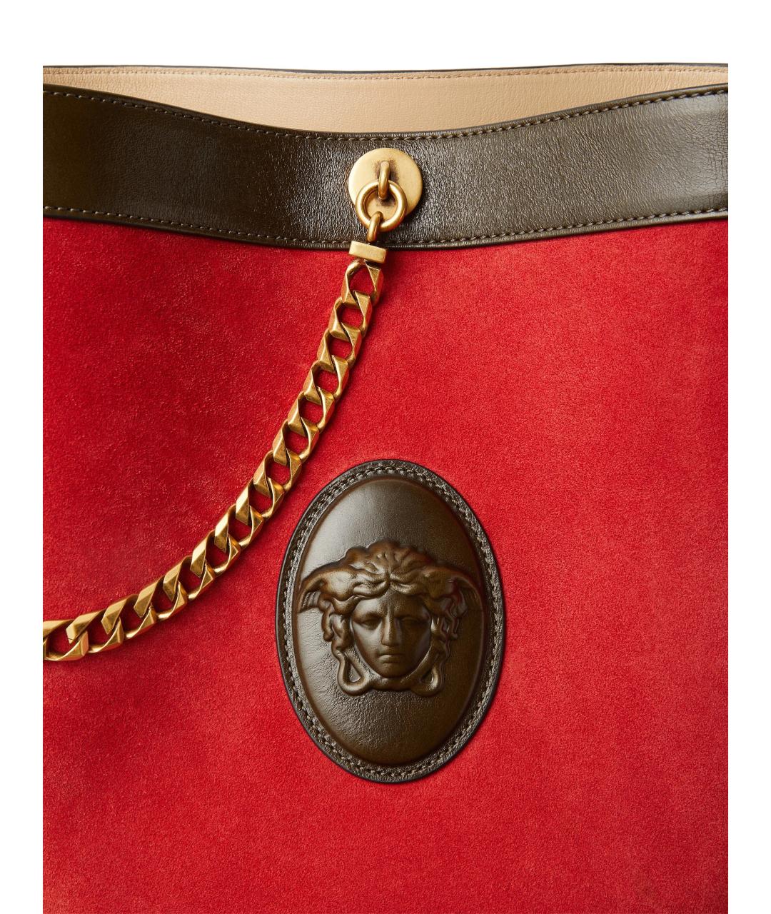 VERSACE Красная кожаная сумка через плечо, фото 4