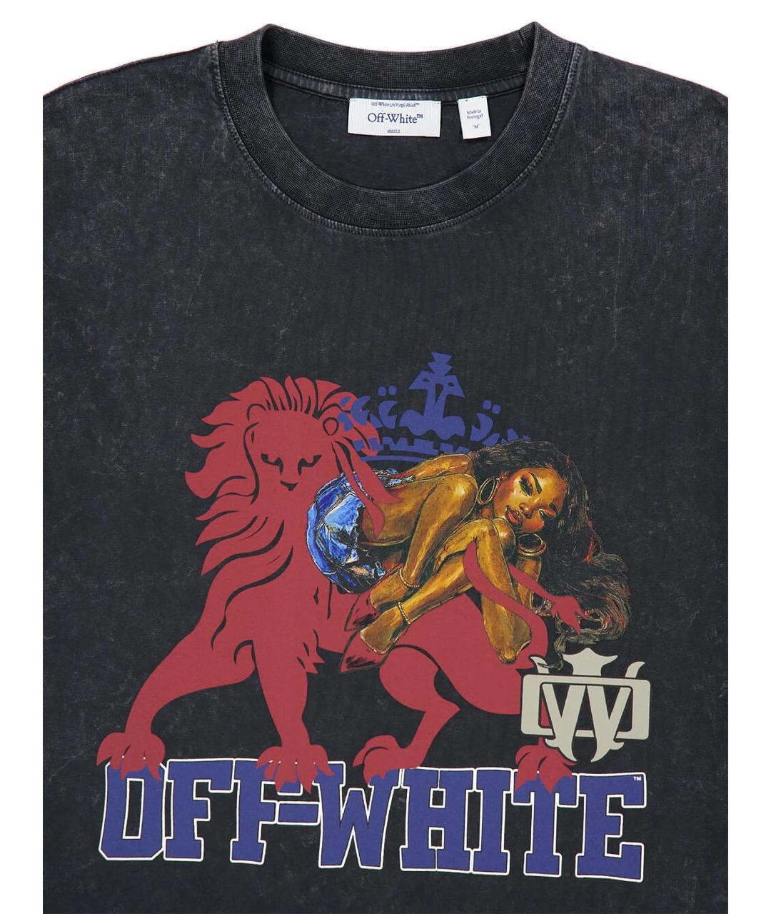 OFF-WHITE Черная хлопковая футболка, фото 2