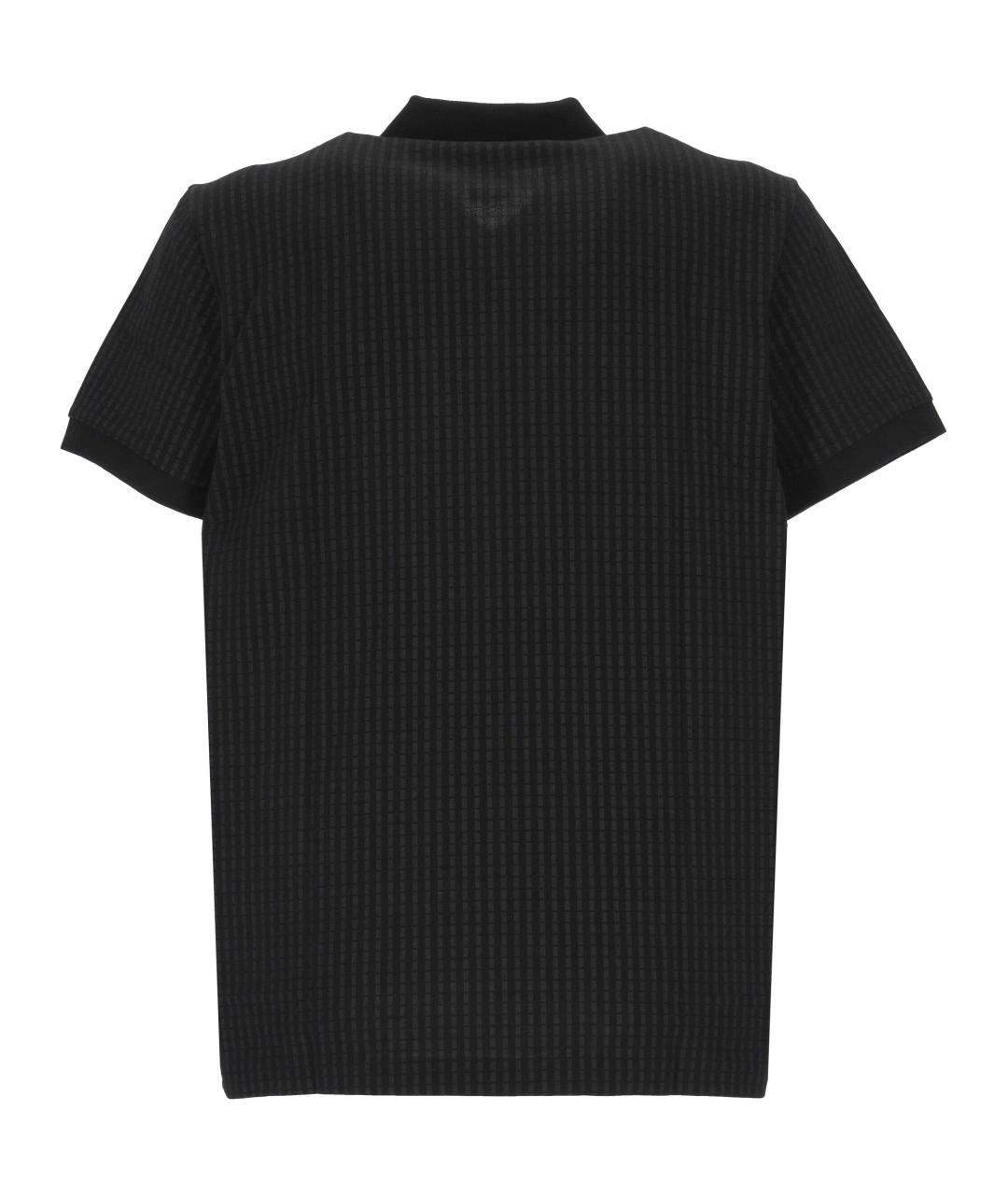 HUGO BOSS Черное хлопковое поло с коротким рукавом, фото 3