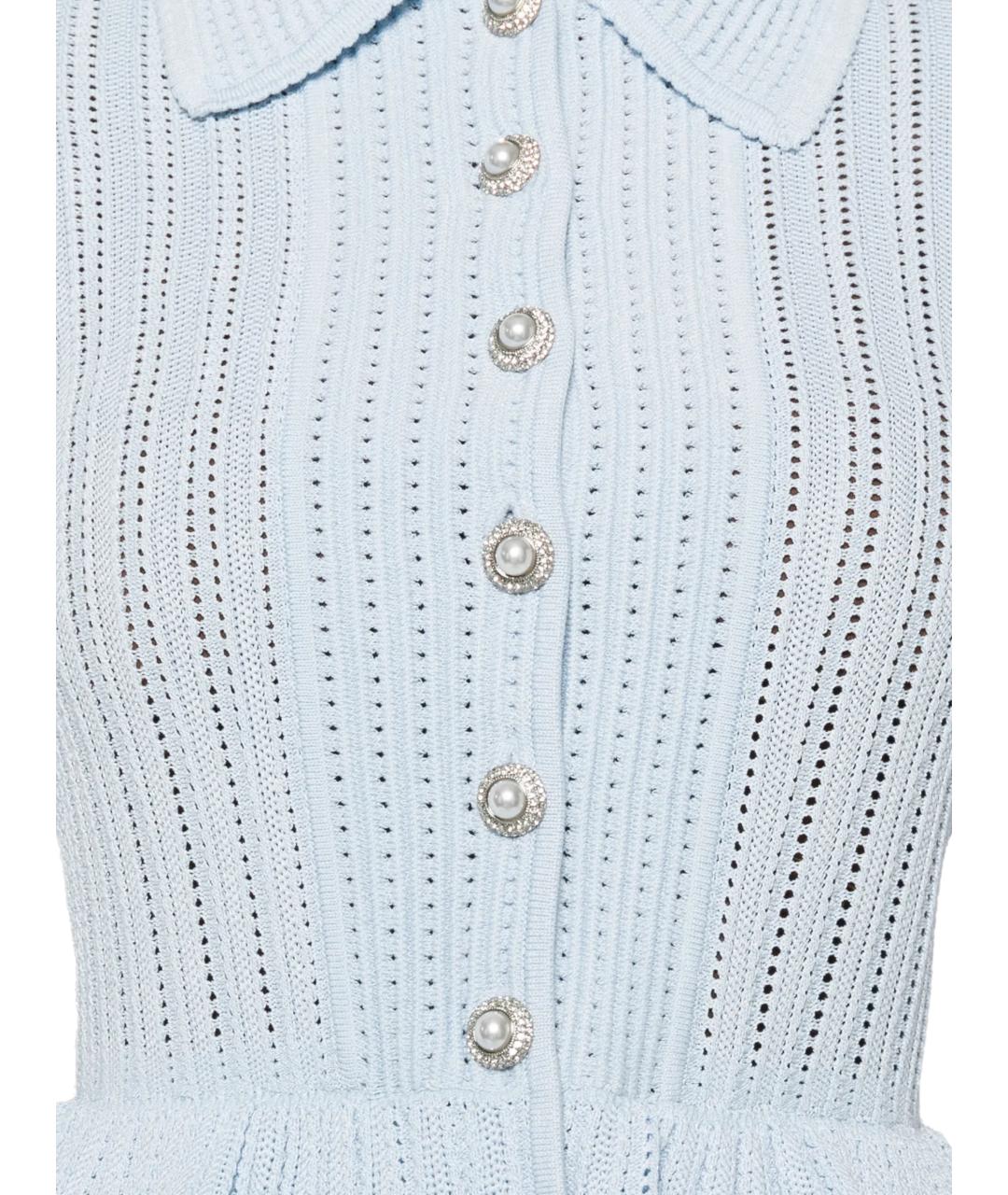 SELF-PORTRAIT Голубое вискозное платье, фото 2