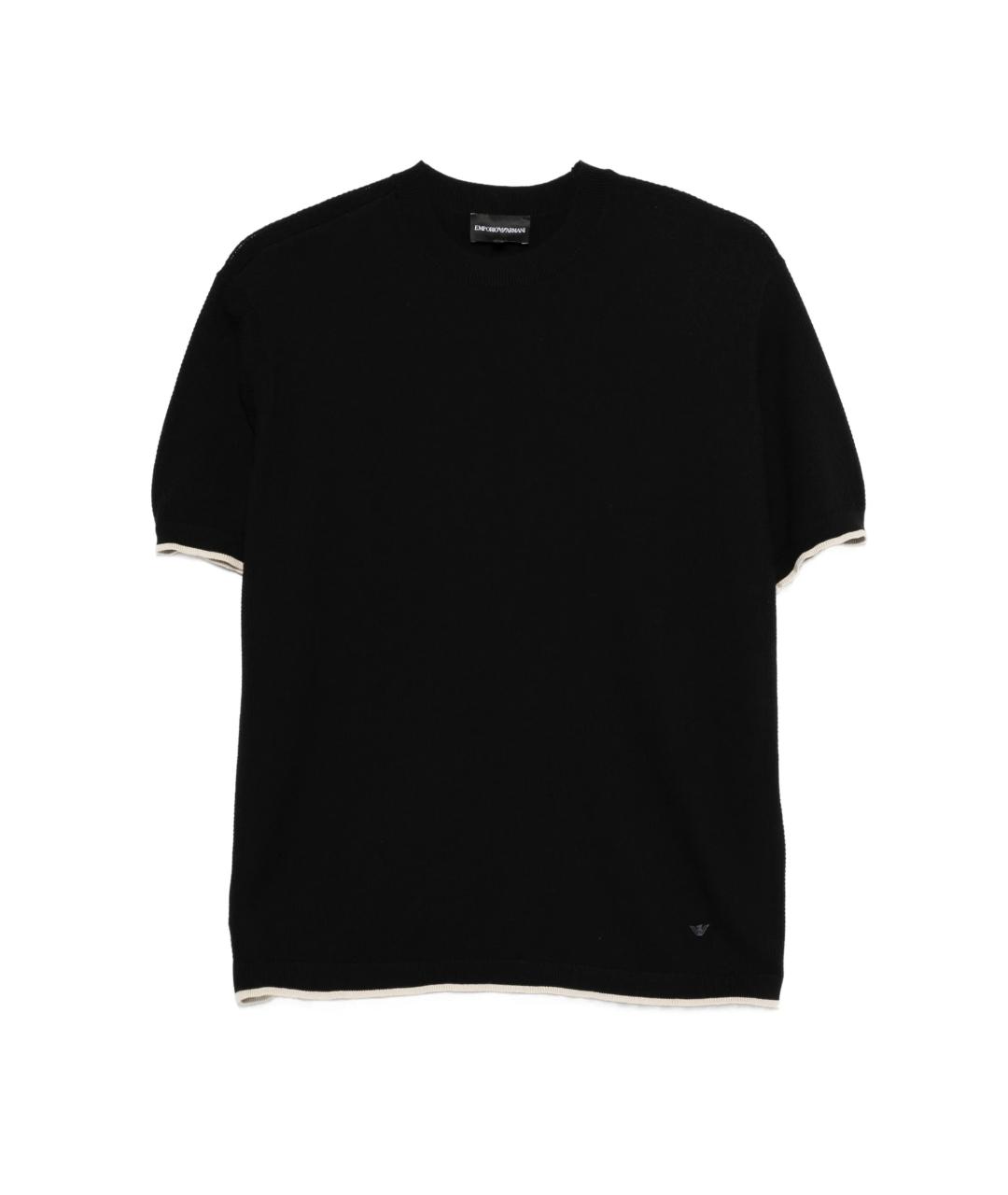 EMPORIO ARMANI Черная хлопковая футболка, фото 1