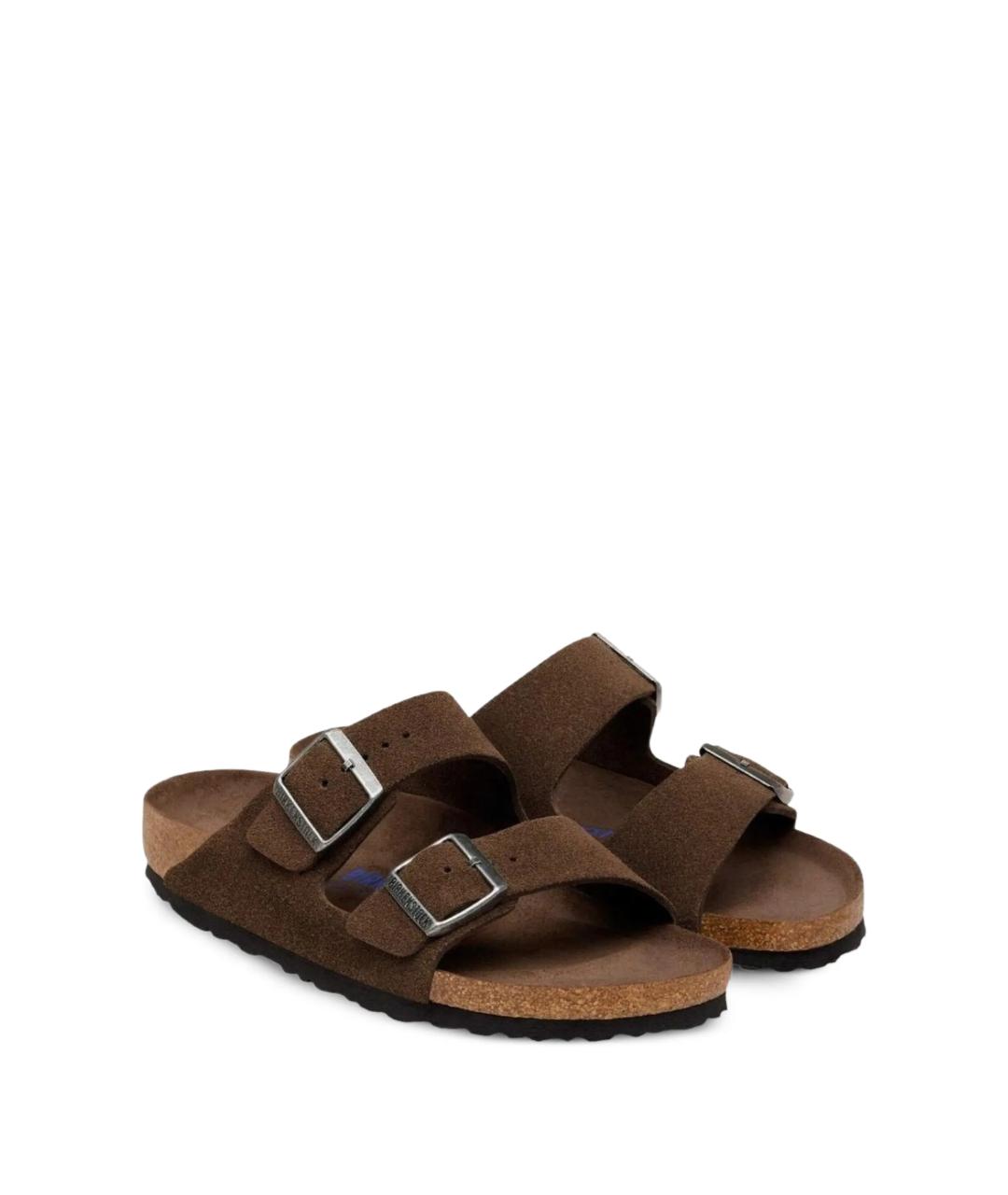 BIRKENSTOCK Коричневые замшевые сандалии, фото 3