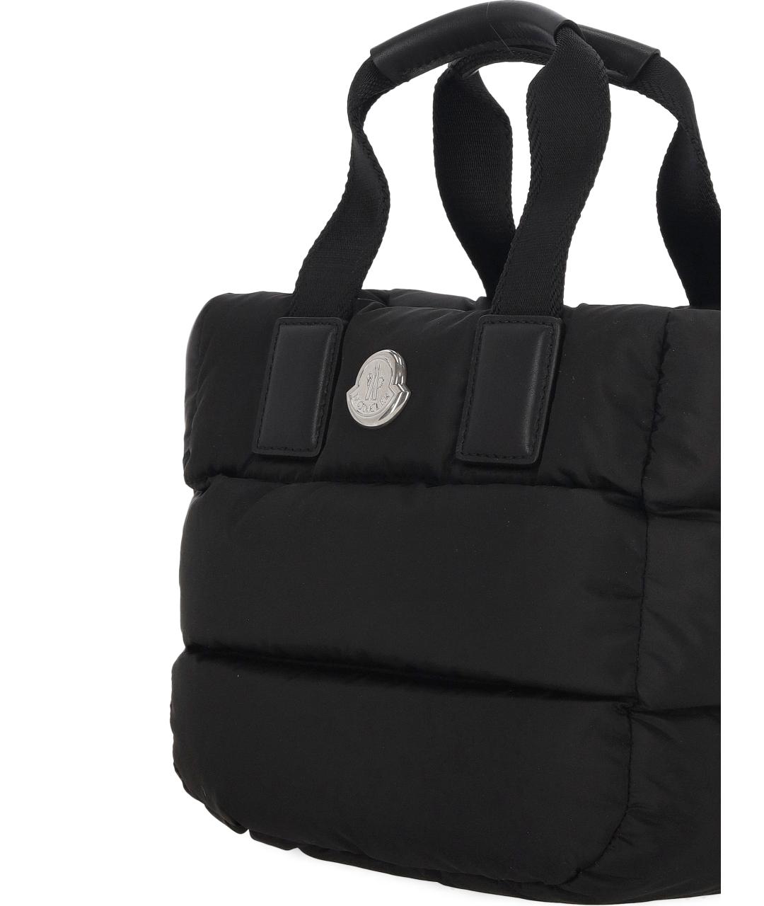 MONCLER Черная тканевая сумка тоут, фото 4
