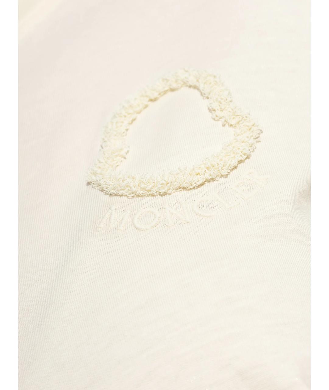 MONCLER Белая хлопковая футболка, фото 2