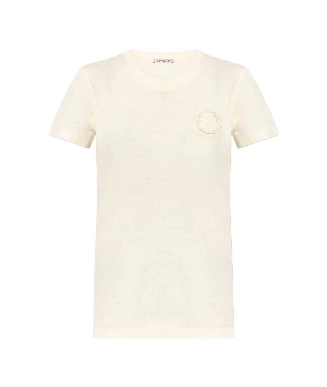 MONCLER Белая хлопковая футболка, фото 1