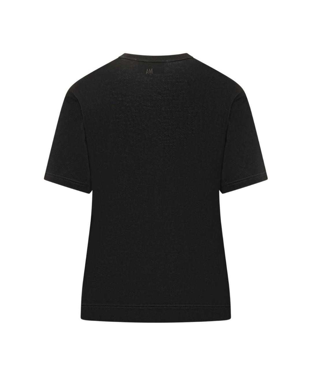 Ami Paris Черная полиэстеровая футболка, фото 3