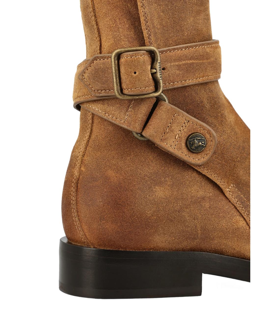 BURBERRY Бежевые замшевые ботинки, фото 4