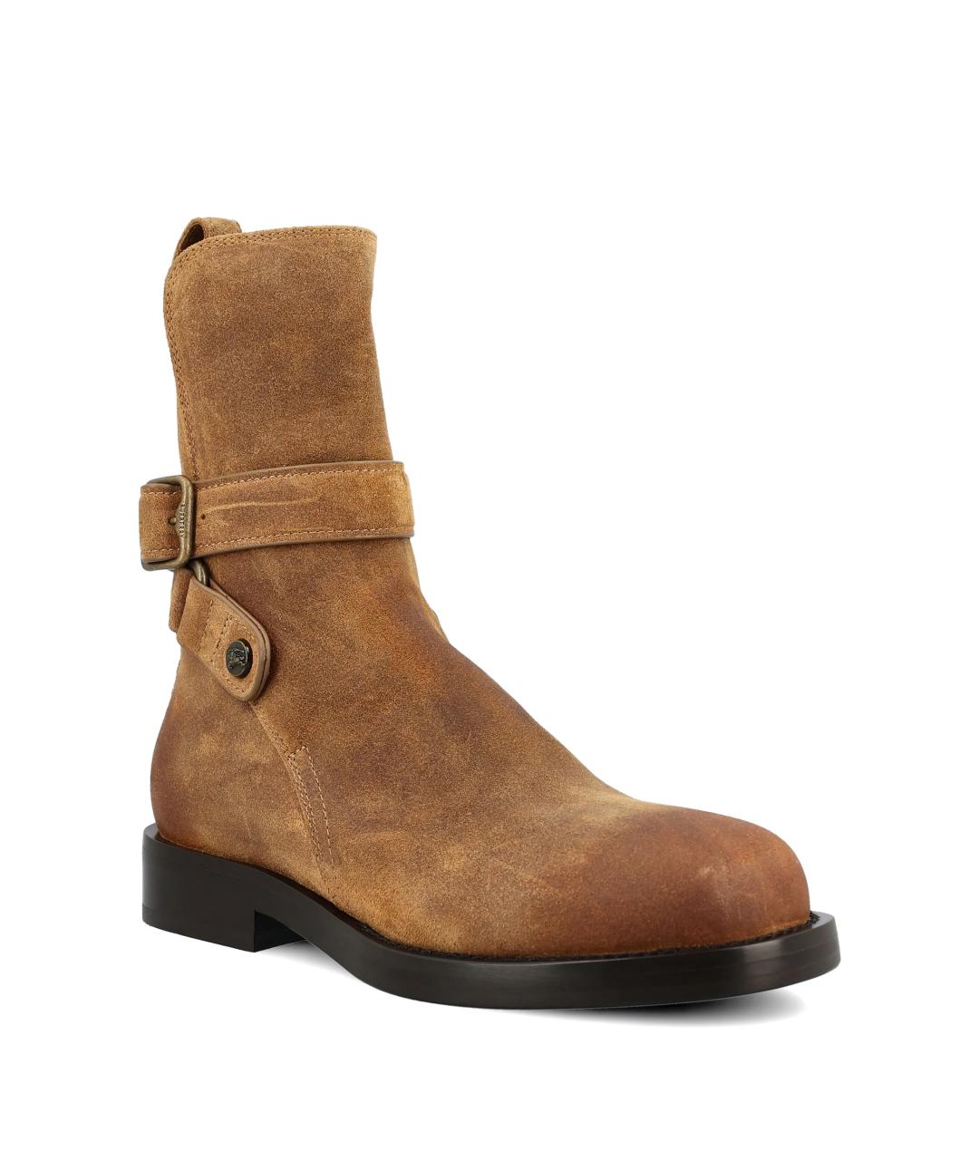 BURBERRY Бежевые замшевые ботинки, фото 2