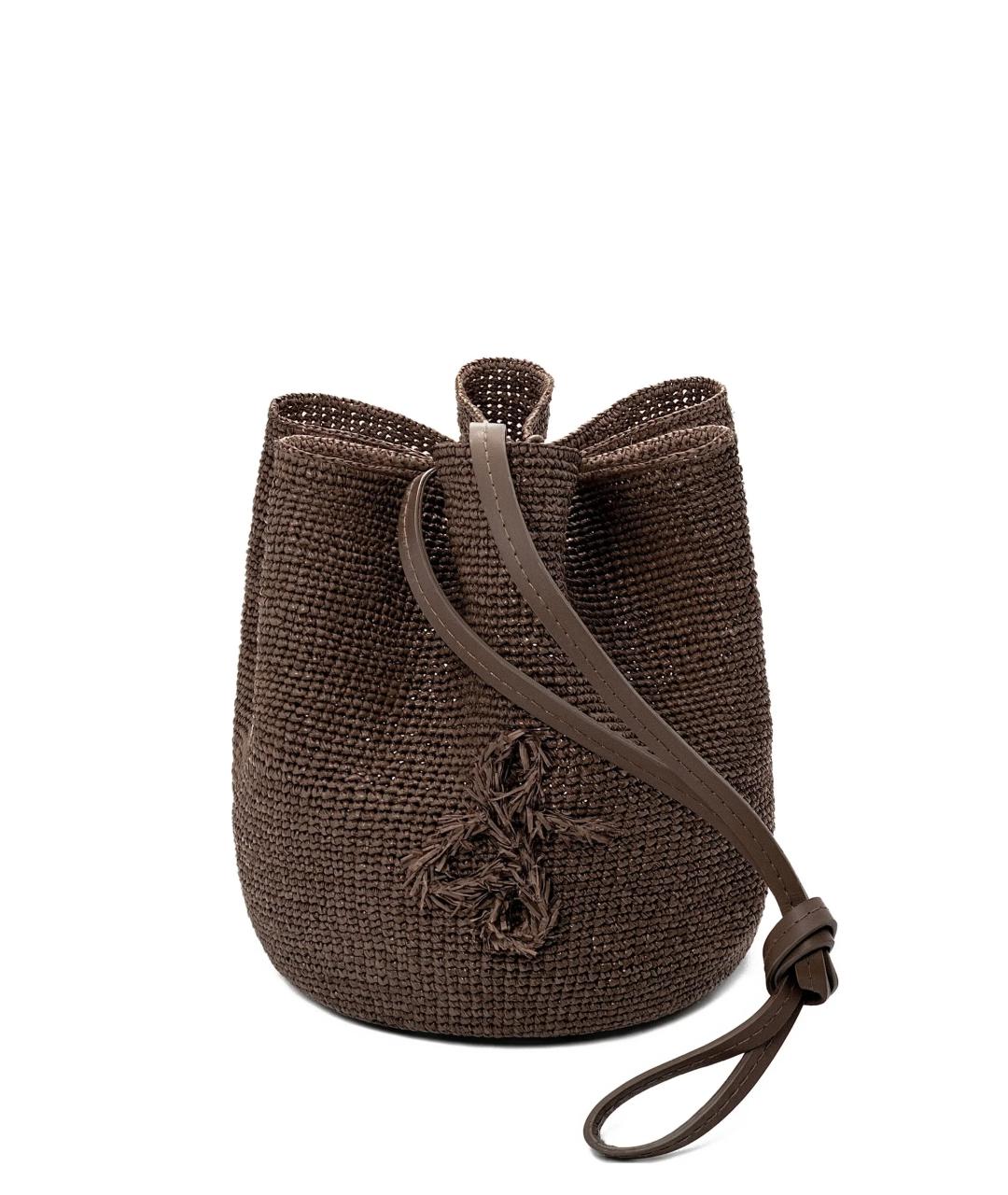 RUSLAN BAGINSKIY Коричневая пелетеная сумка тоут, фото 1