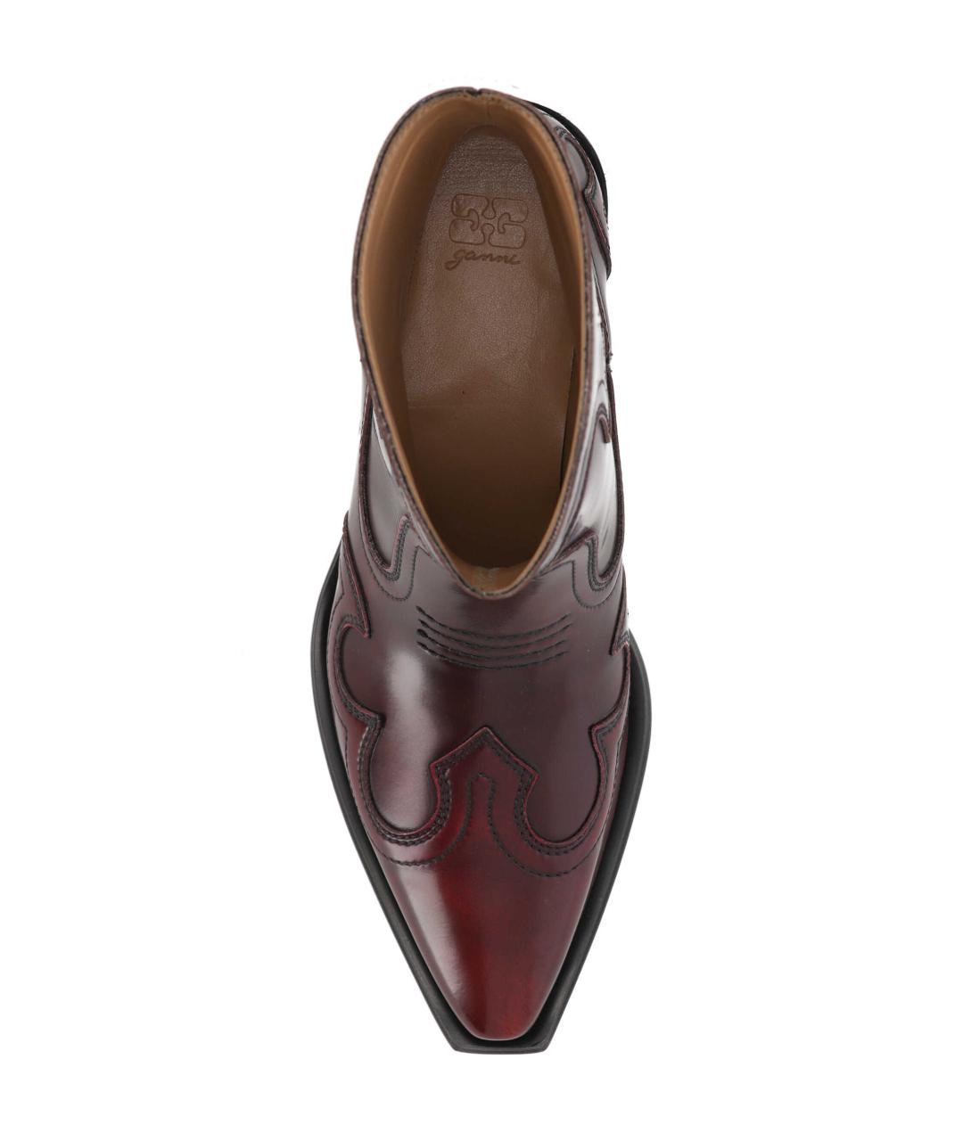 GANNI Фиолетовые кожаные ботинки, фото 4