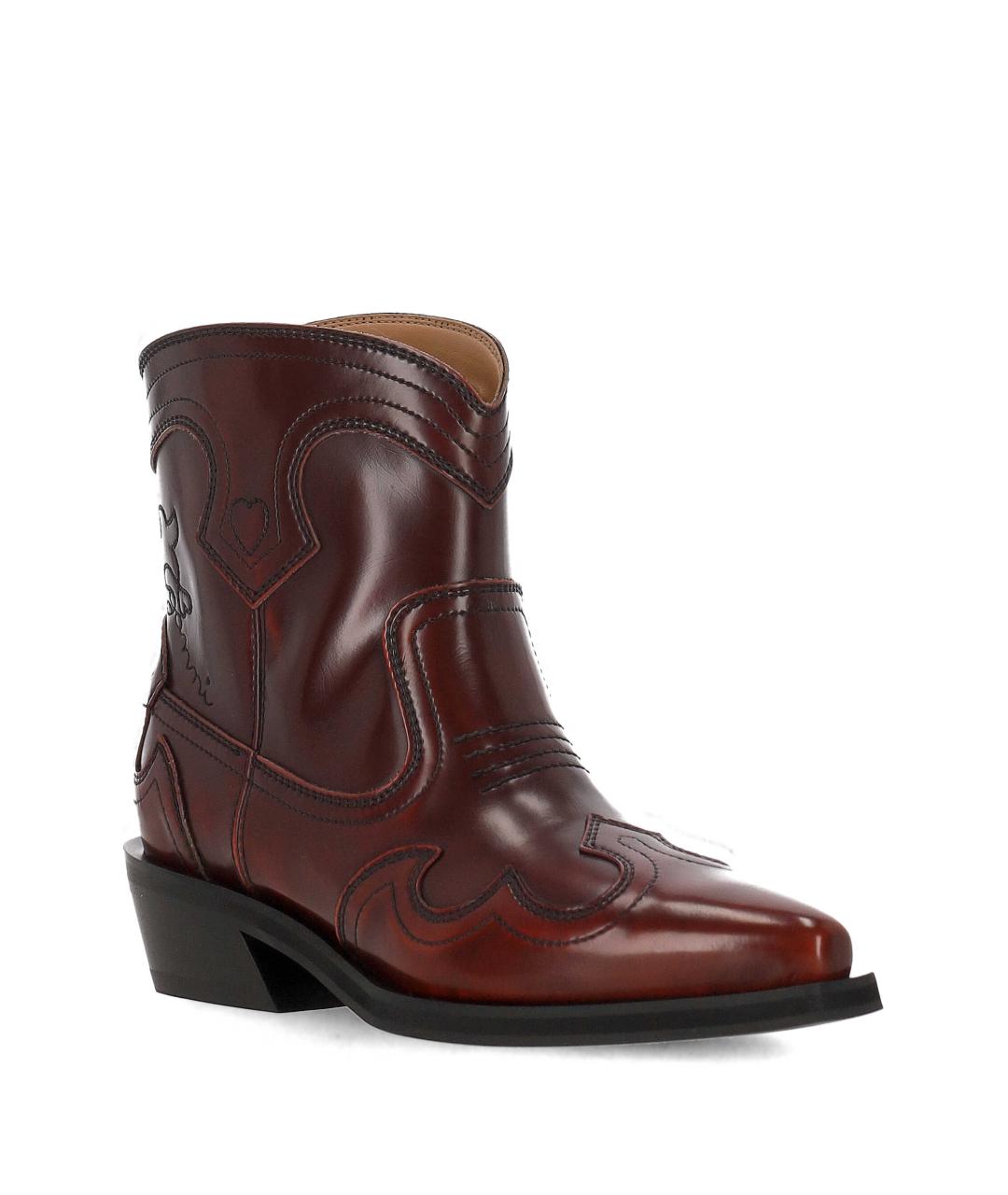 GANNI Фиолетовые кожаные ботинки, фото 2