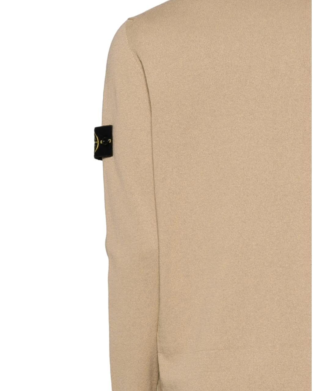 STONE ISLAND Бежевый хлопковый джемпер / свитер, фото 3