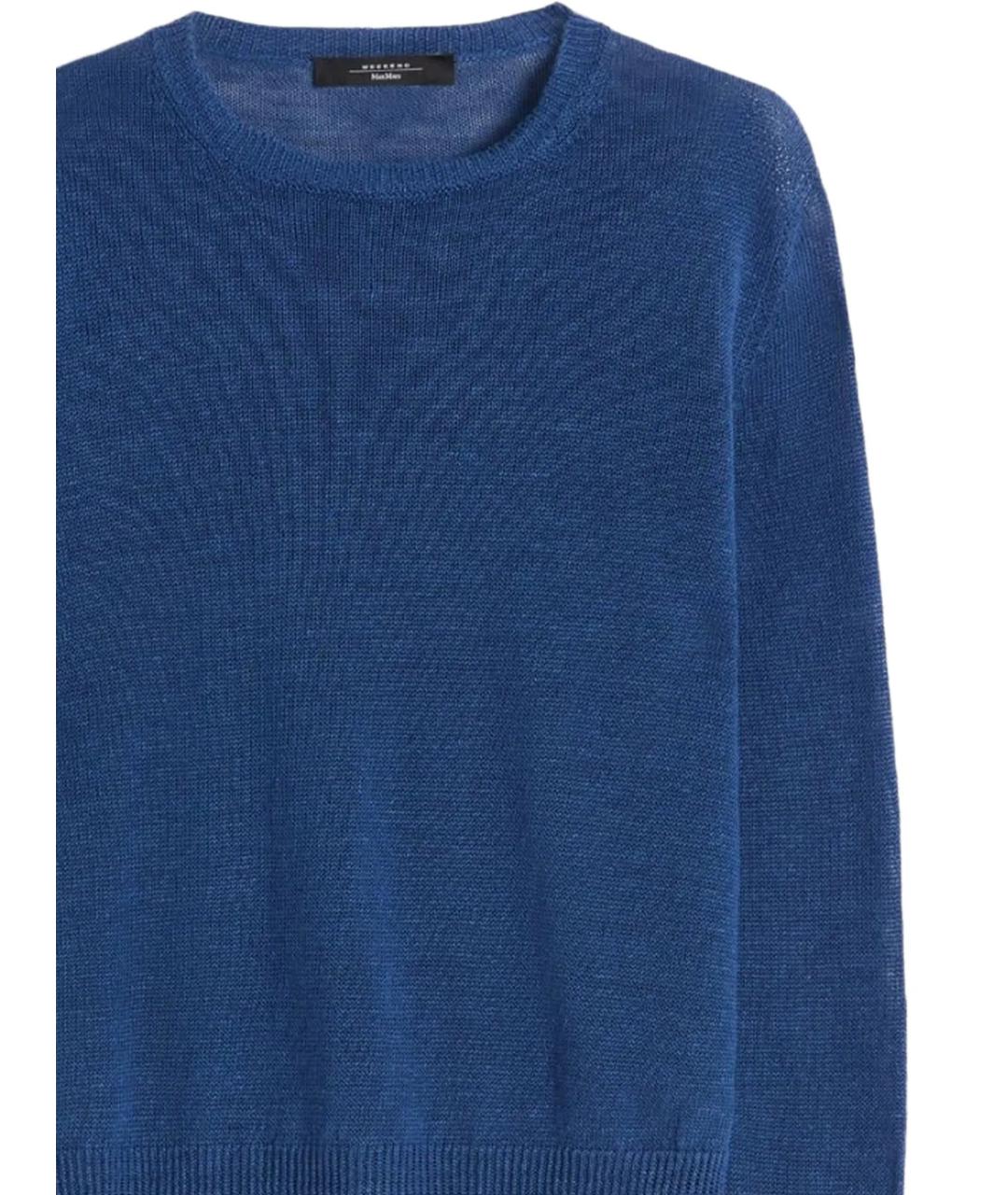 WEEKEND MAX MARA Синий льняной джемпер / свитер, фото 2