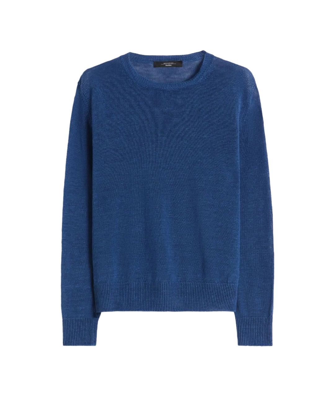 WEEKEND MAX MARA Синий льняной джемпер / свитер, фото 1