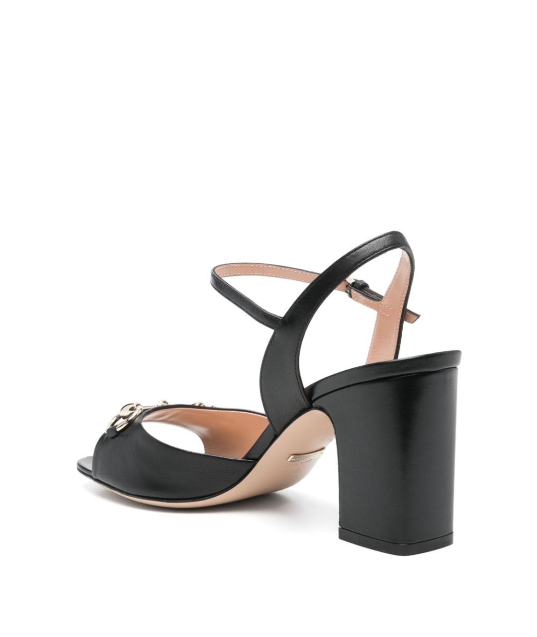 GUCCI Черные кожаные босоножки, фото 3