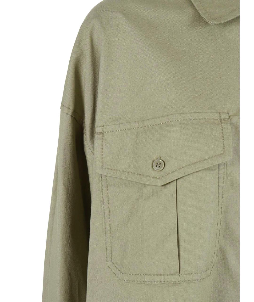 WEEKEND MAX MARA Хаки хлопковая рубашка, фото 2