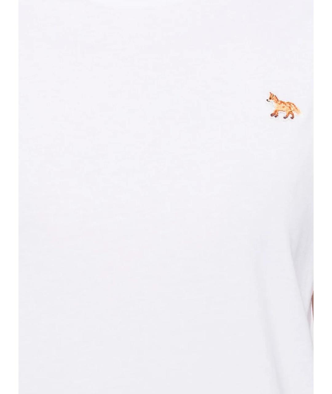 MAISON KITSUNE Белая хлопковая футболка, фото 2