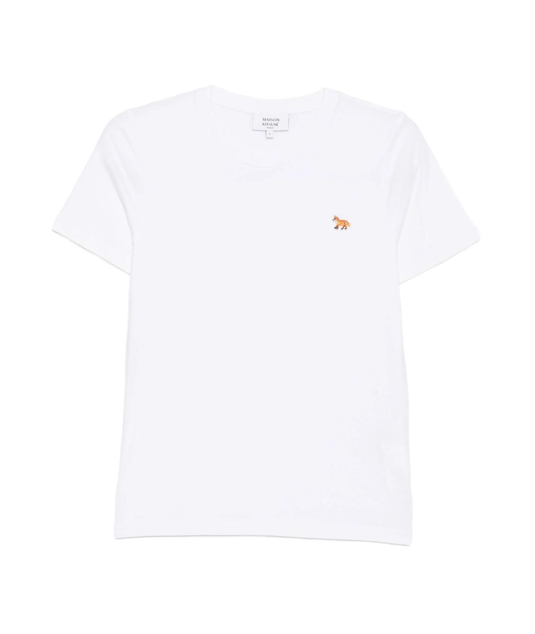 MAISON KITSUNE Белая хлопковая футболка, фото 1