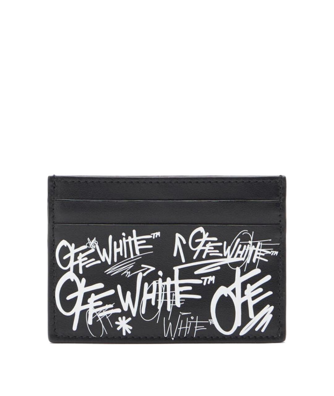 OFF-WHITE Черный кожаный кардхолдер, фото 1