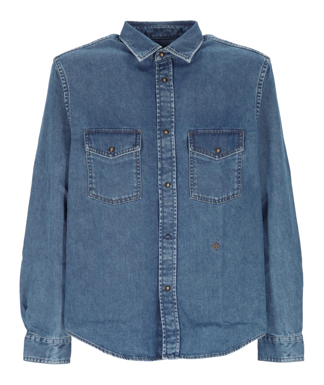 JACOB COHEN Синяя хлопковая кэжуал рубашка, фото 1