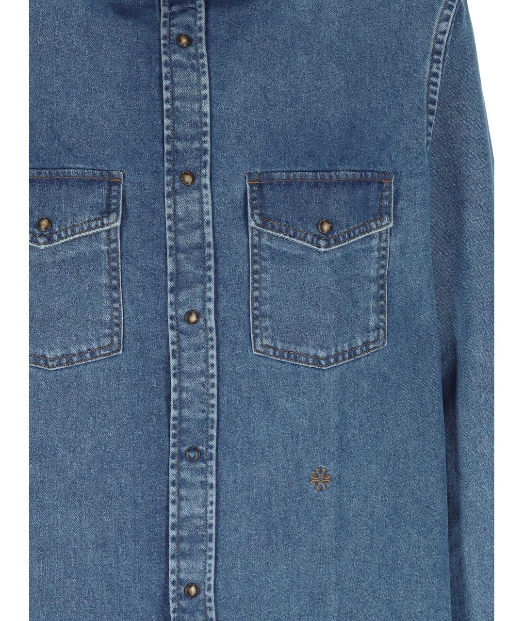 JACOB COHEN Синяя хлопковая кэжуал рубашка, фото 2