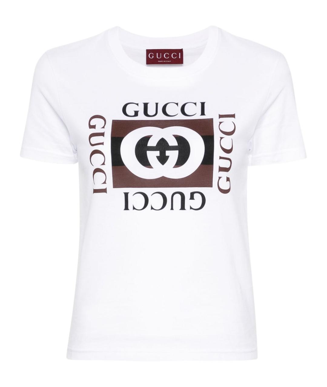 GUCCI Белая хлопковая футболка, фото 1
