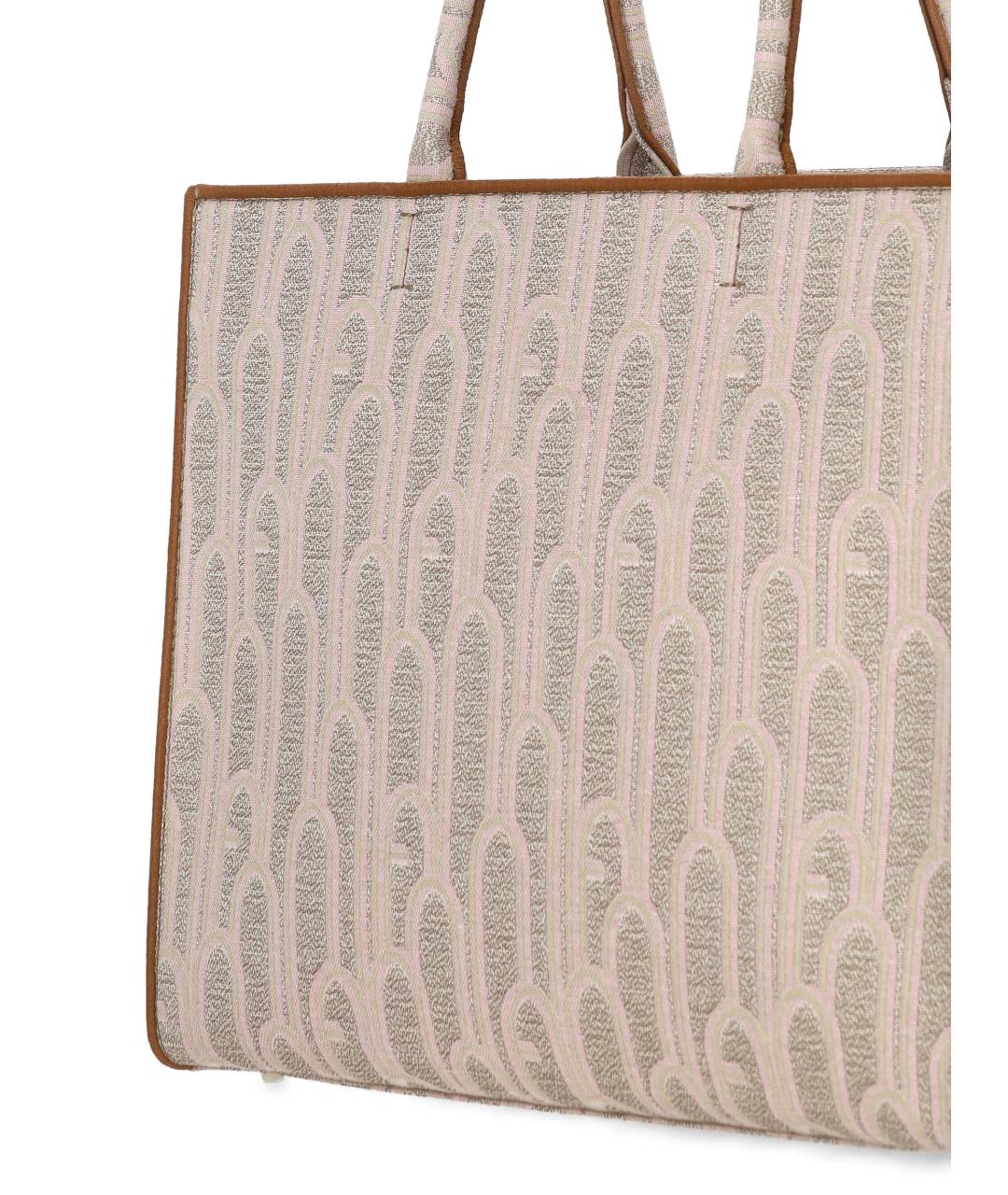 FURLA Бежевая тканевая сумка тоут, фото 4