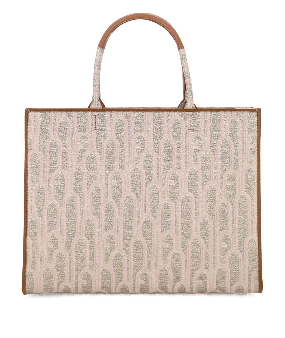 FURLA Бежевая тканевая сумка тоут, фото 1