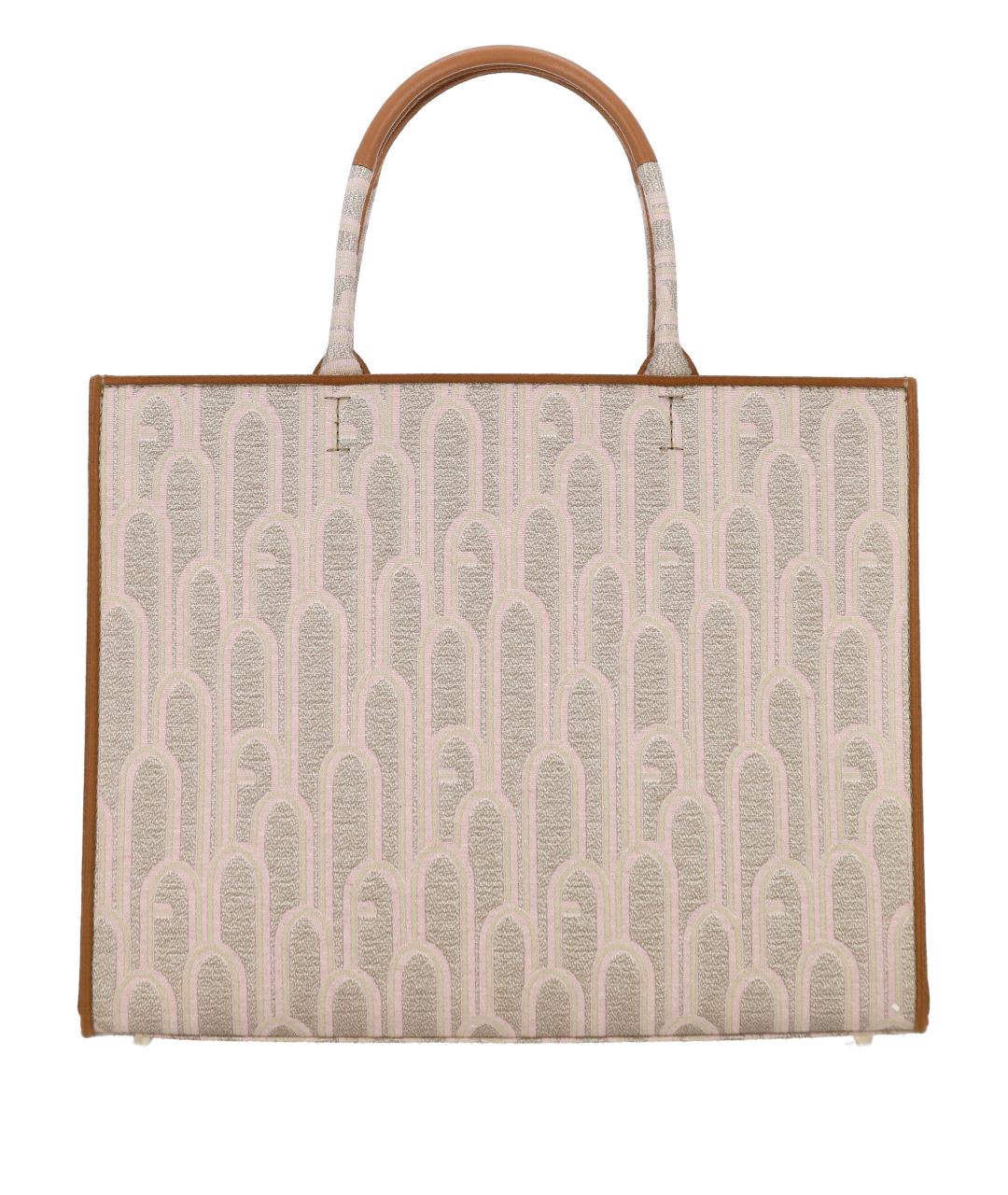FURLA Бежевая тканевая сумка тоут, фото 3