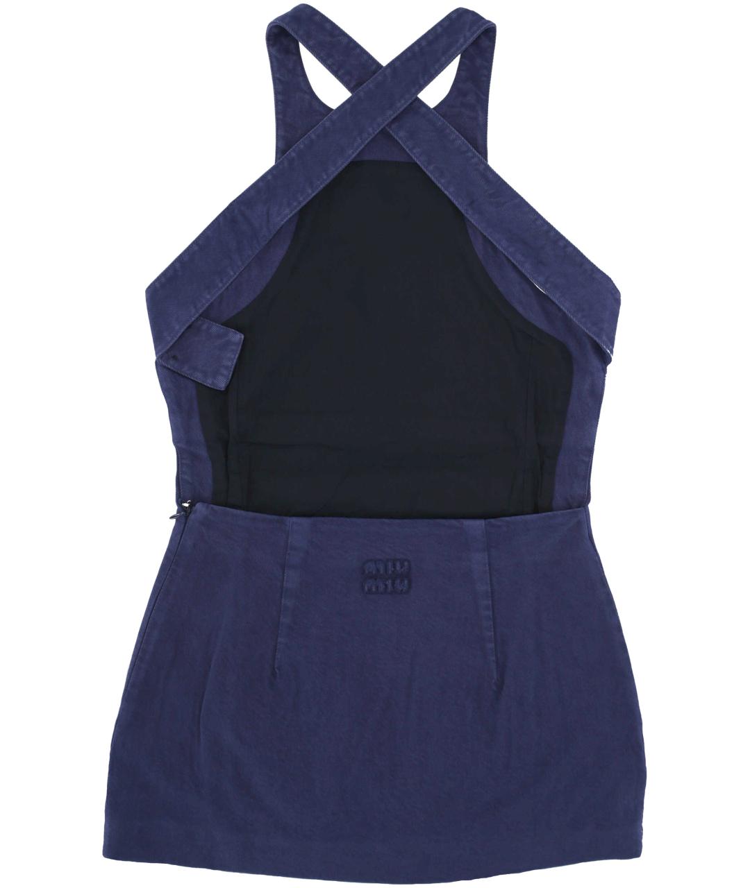 MIU MIU Синее хлопковое платье, фото 3