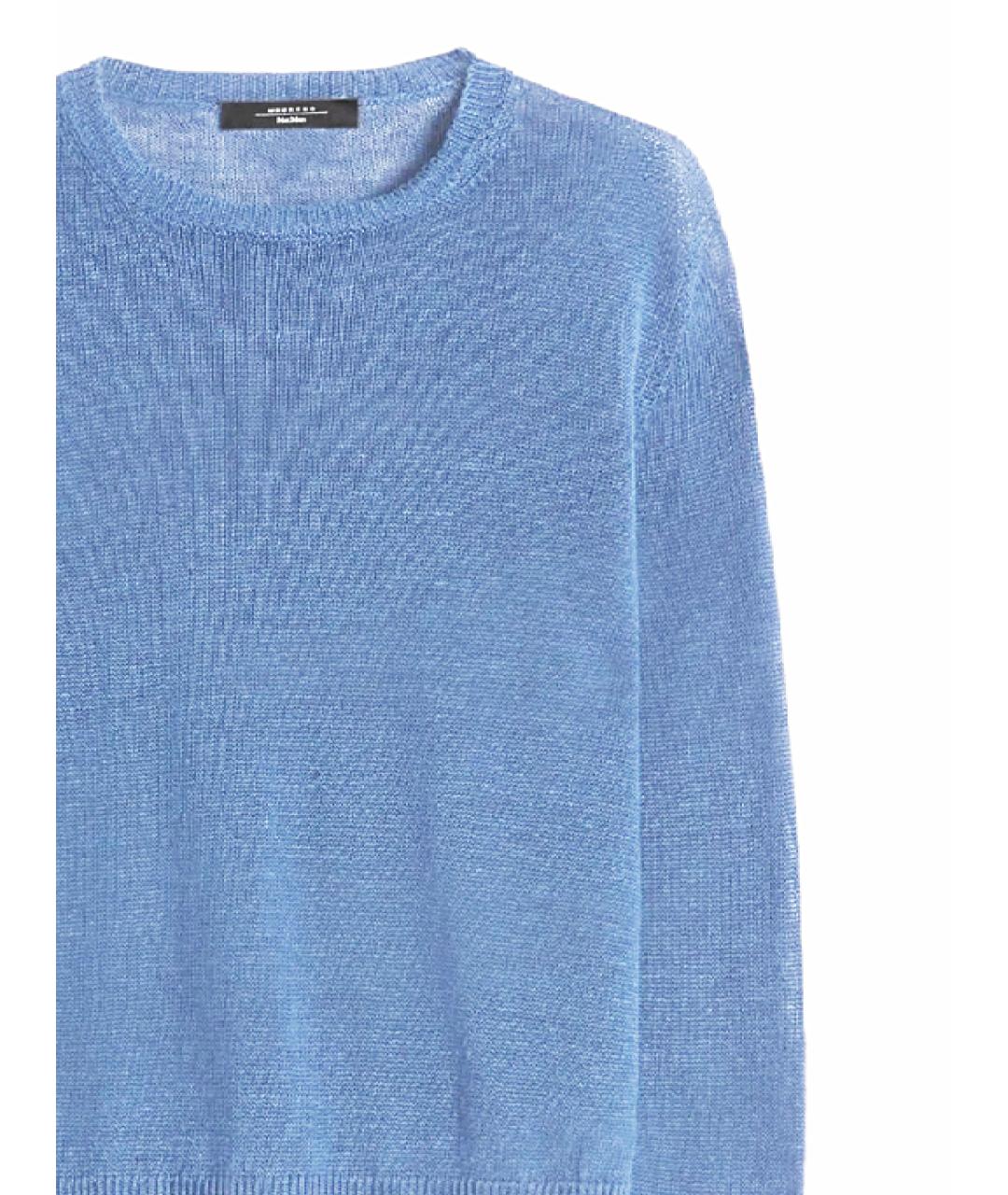 WEEKEND MAX MARA Голубой льняной джемпер / свитер, фото 2