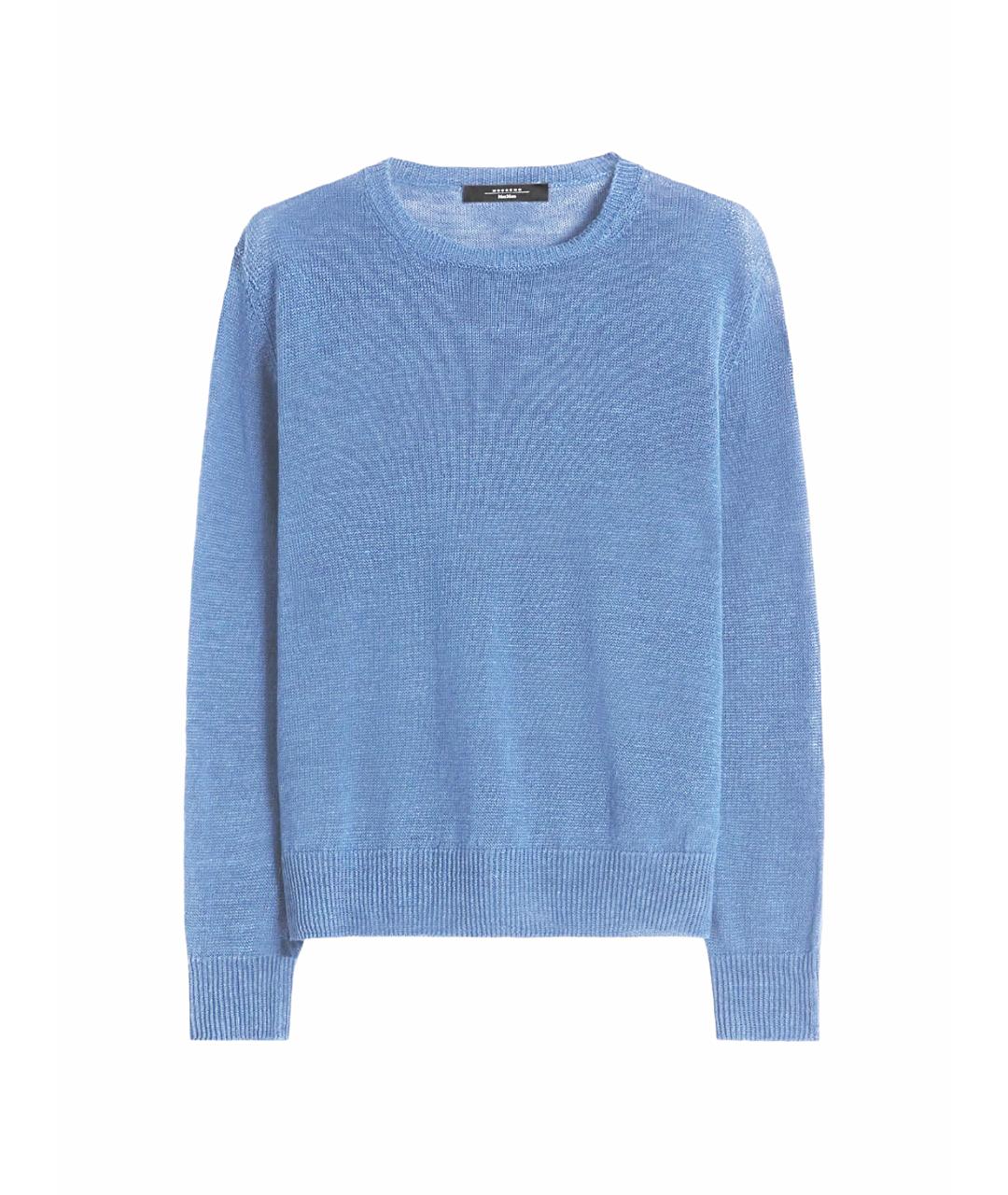 WEEKEND MAX MARA Голубой льняной джемпер / свитер, фото 1