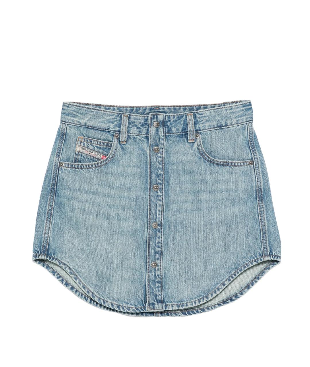 DIESEL Синяя хлопковая юбка мини, фото 1